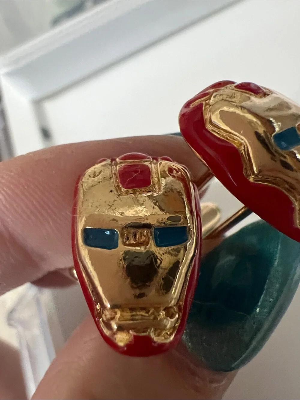 Iron Man Gold & Red Enamel Men’s Cufflinks